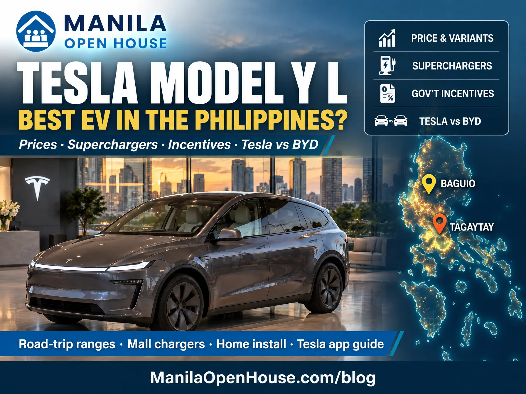 Is the Tesla Model Y L the Best EV in the Philippines? Prices, Charging, Incentives & Tesla vs BYD (2026)