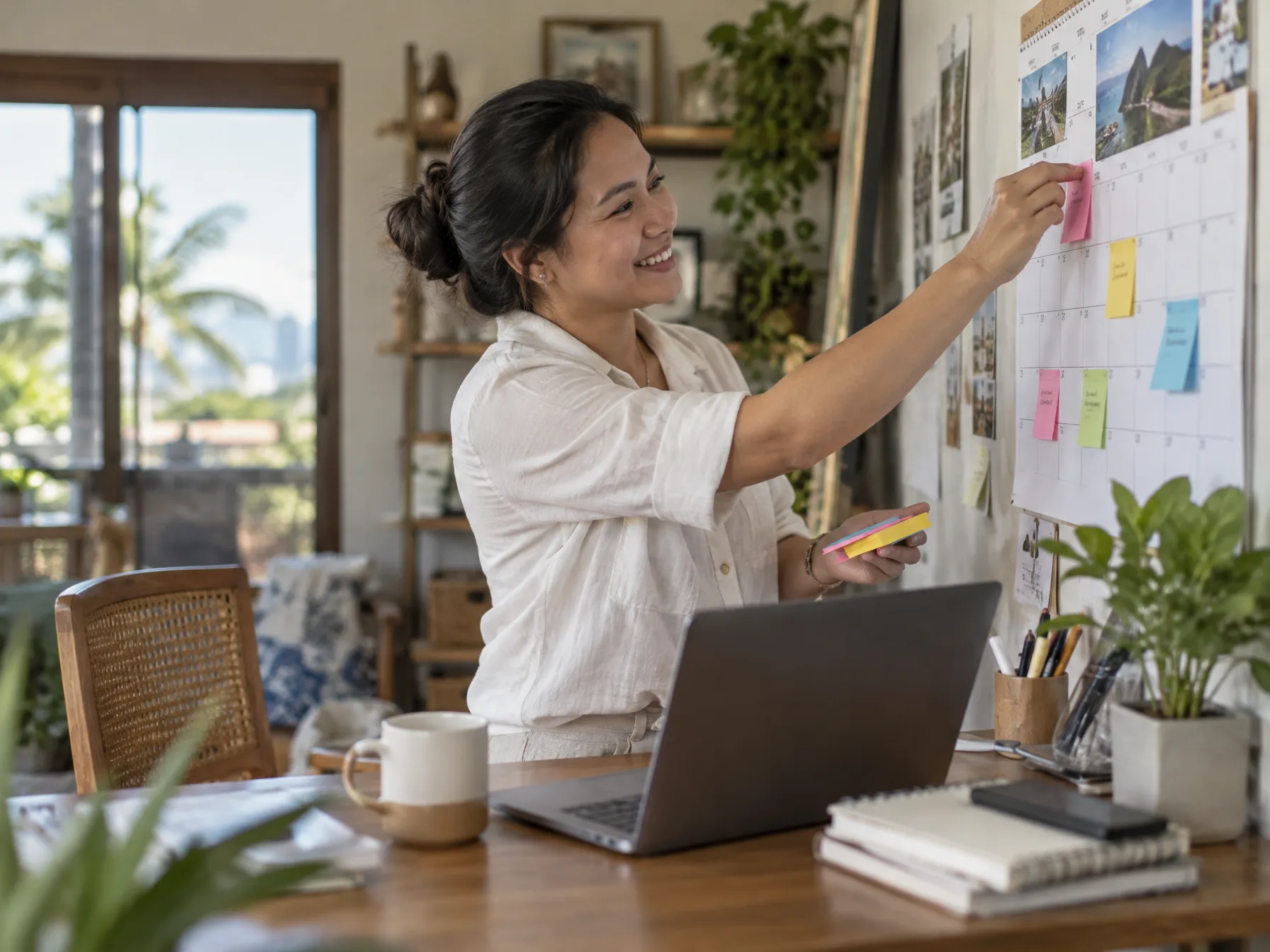 A wall calendar with filing deadlines circled in red