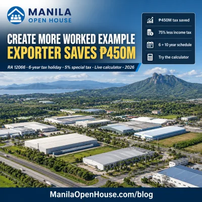 CREATE MORE Worked Example: How an Exporter Saves ₱450M in Tax