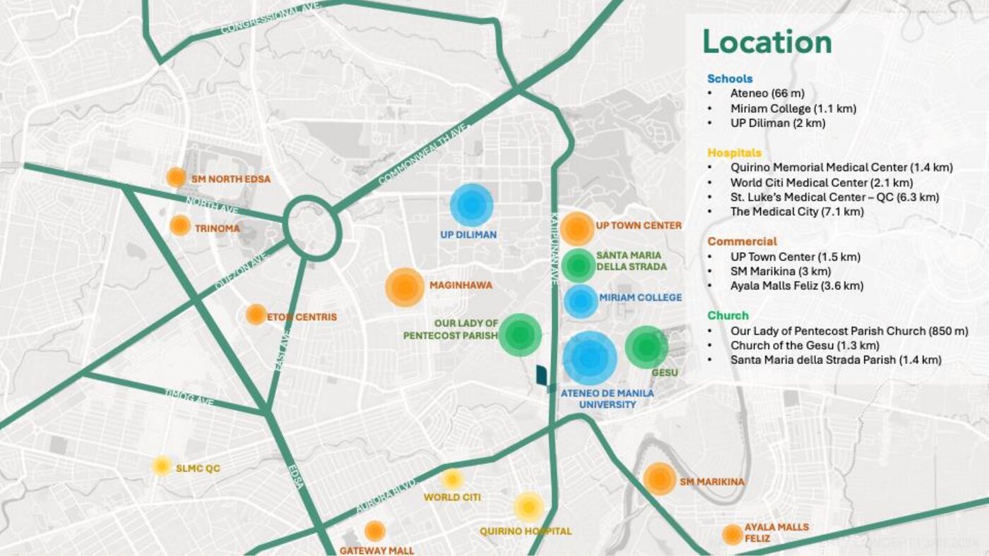 Liv North location map showing nearby schools hospitals and commercial landmarks
