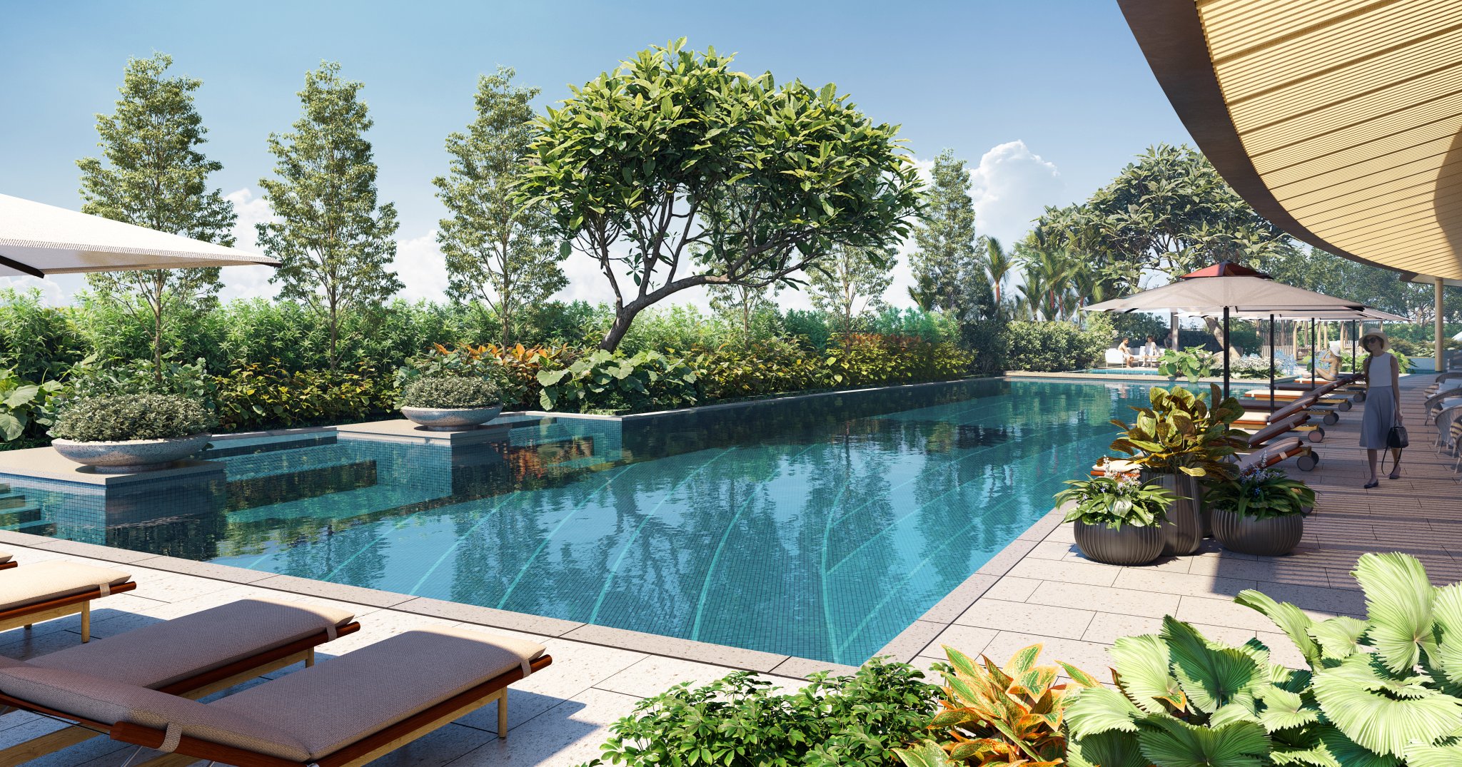 Shang Bauhinia Residences resort pool render