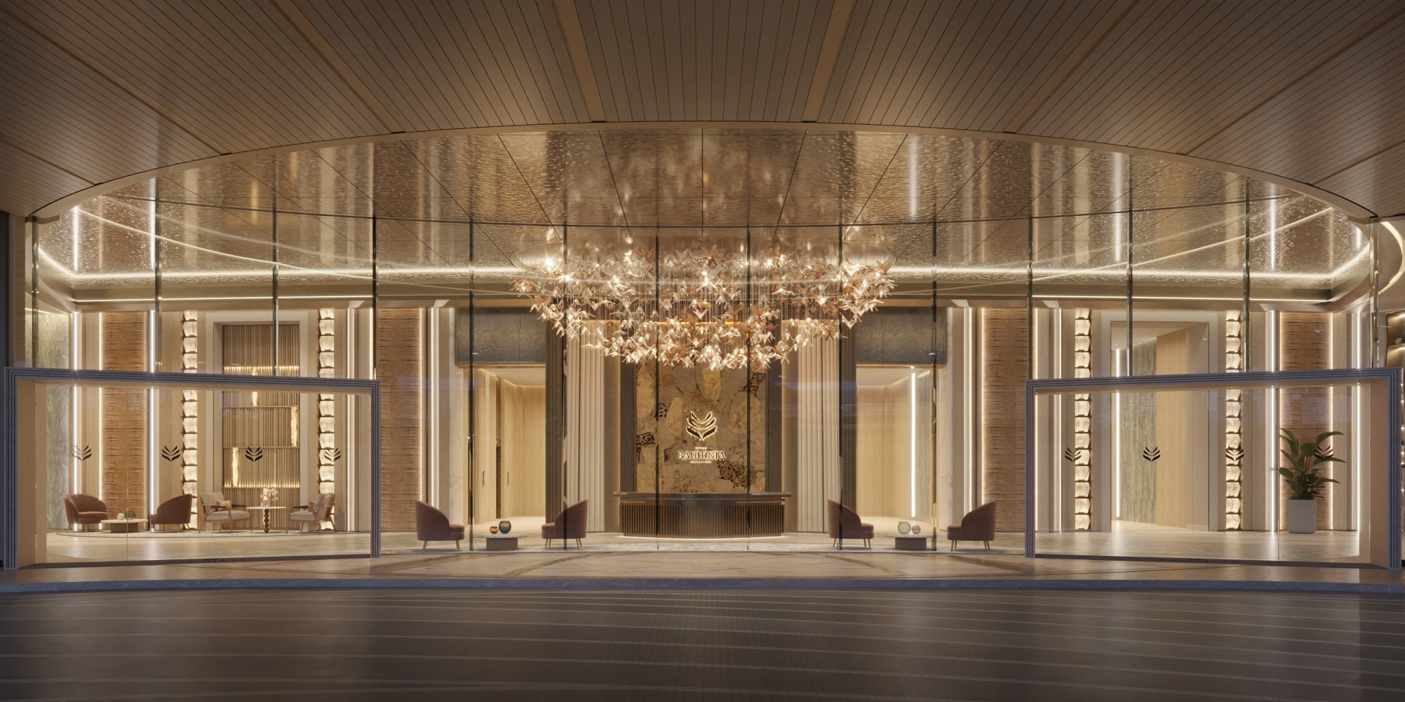 Shang Bauhinia Residences drop-off court render, alternate view
