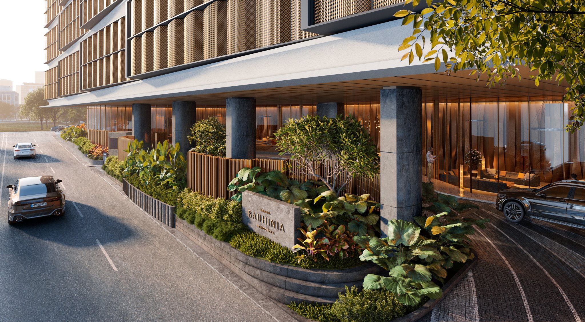 Shang Bauhinia Residences drop-off court render