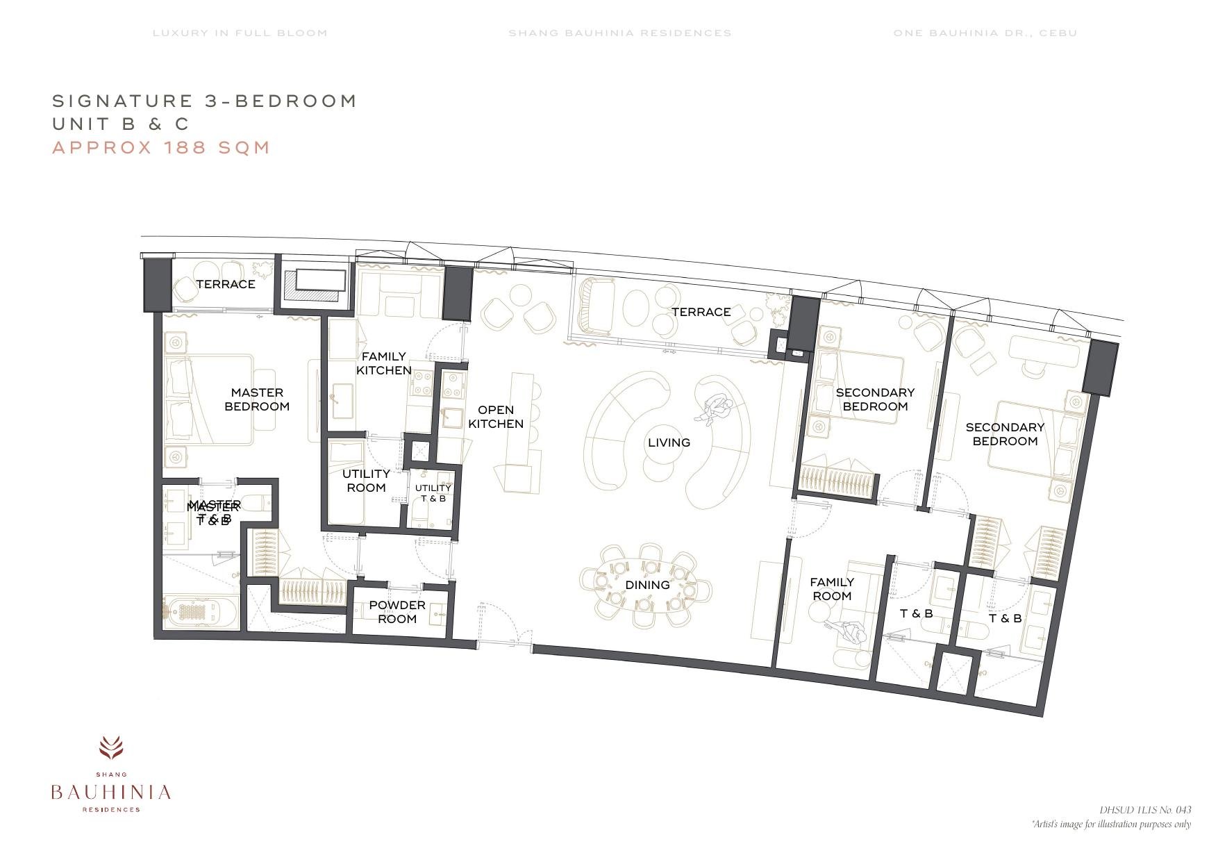 Shang Bauhinia Residences 3BR Signature floor plan