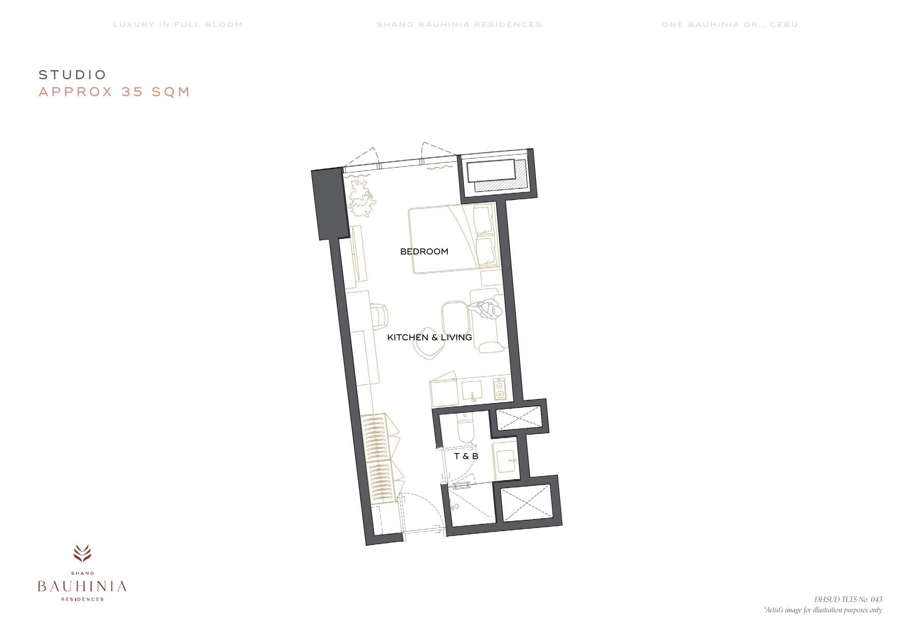 Shang Bauhinia Residences studio floor plan