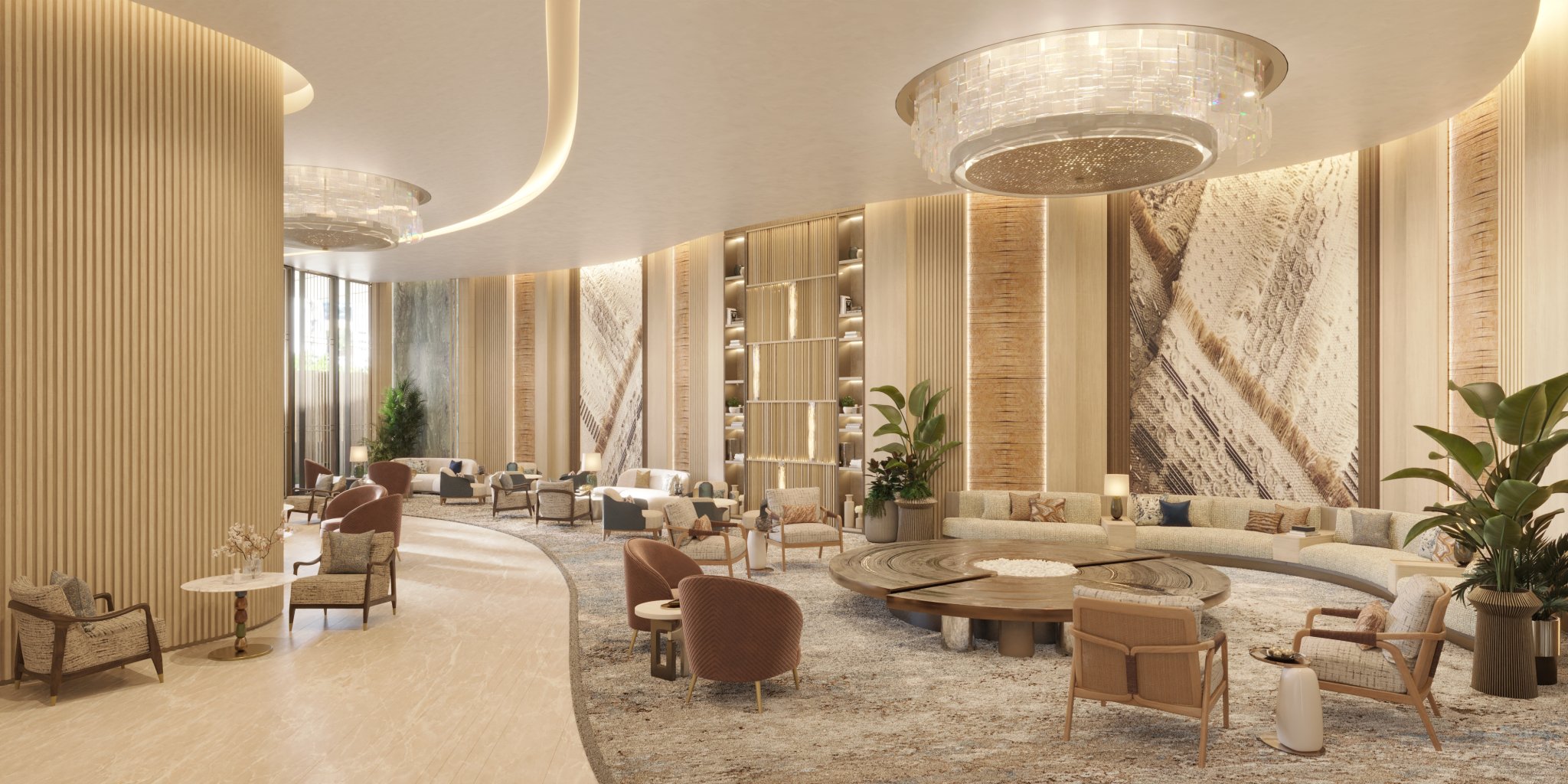 Shang Bauhinia Residences lobby render, alternate view