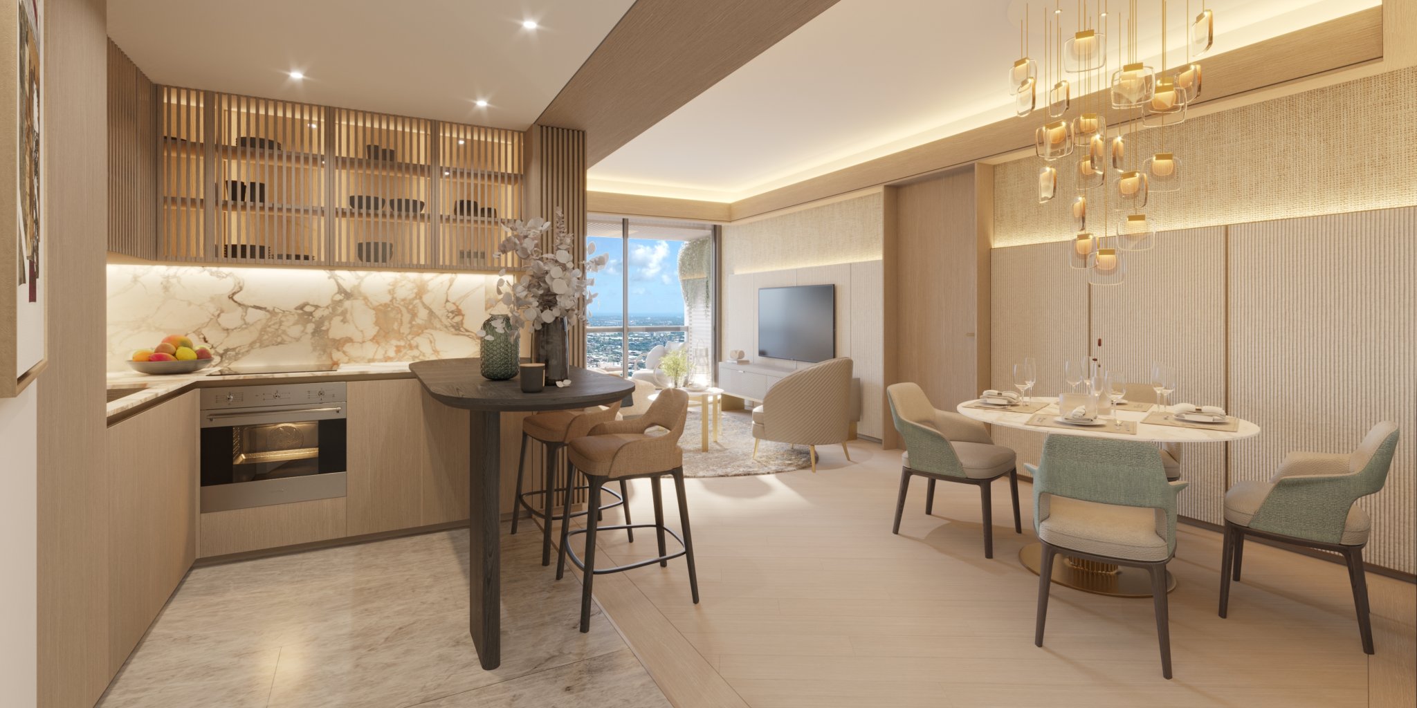 Shang Bauhinia Residences 2BR unit interior render