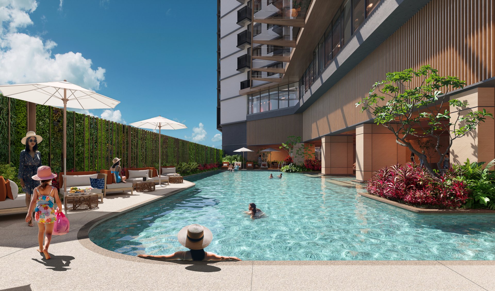 Laya outdoor pool render, daytime