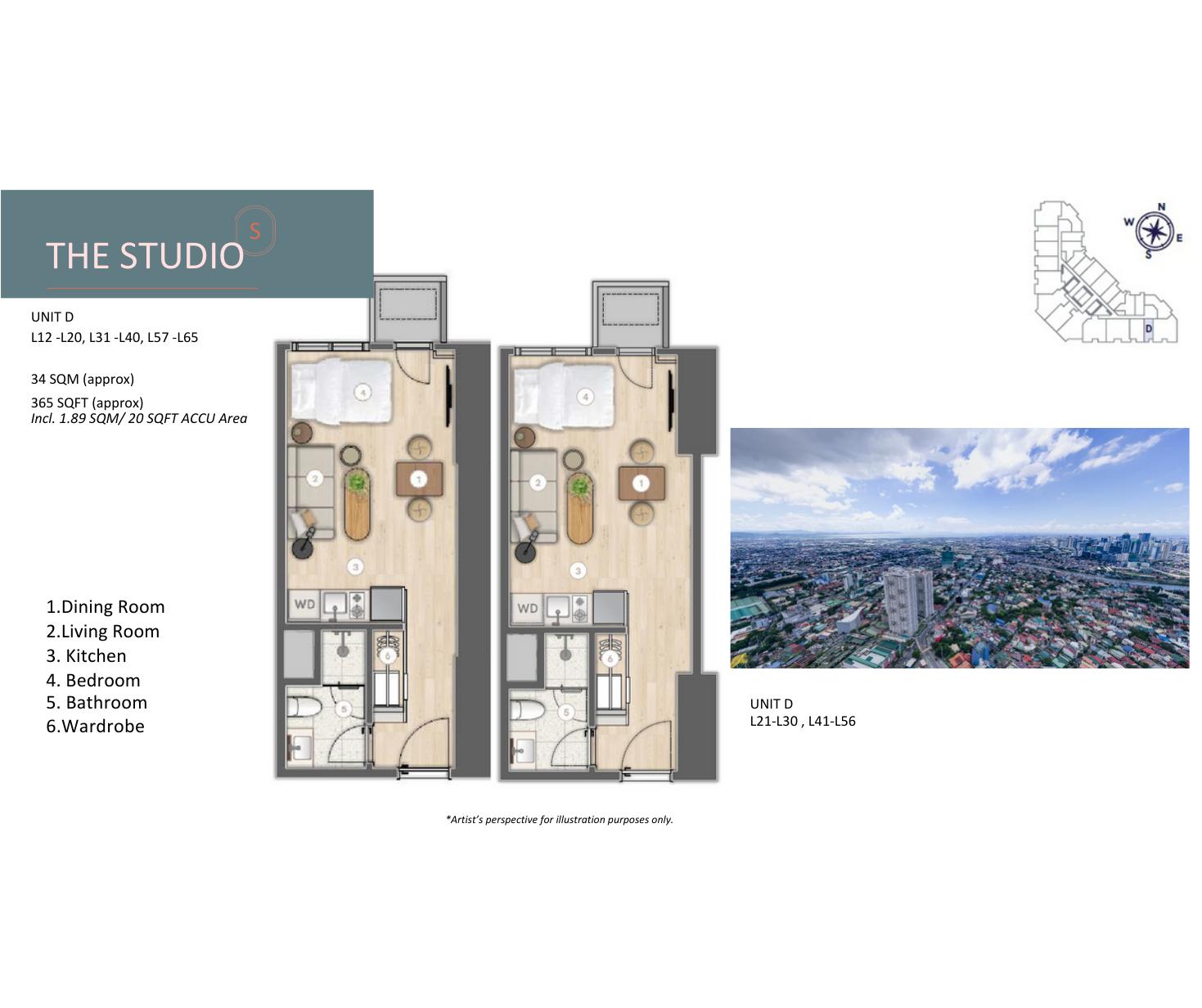 Laya studio unit floor plan