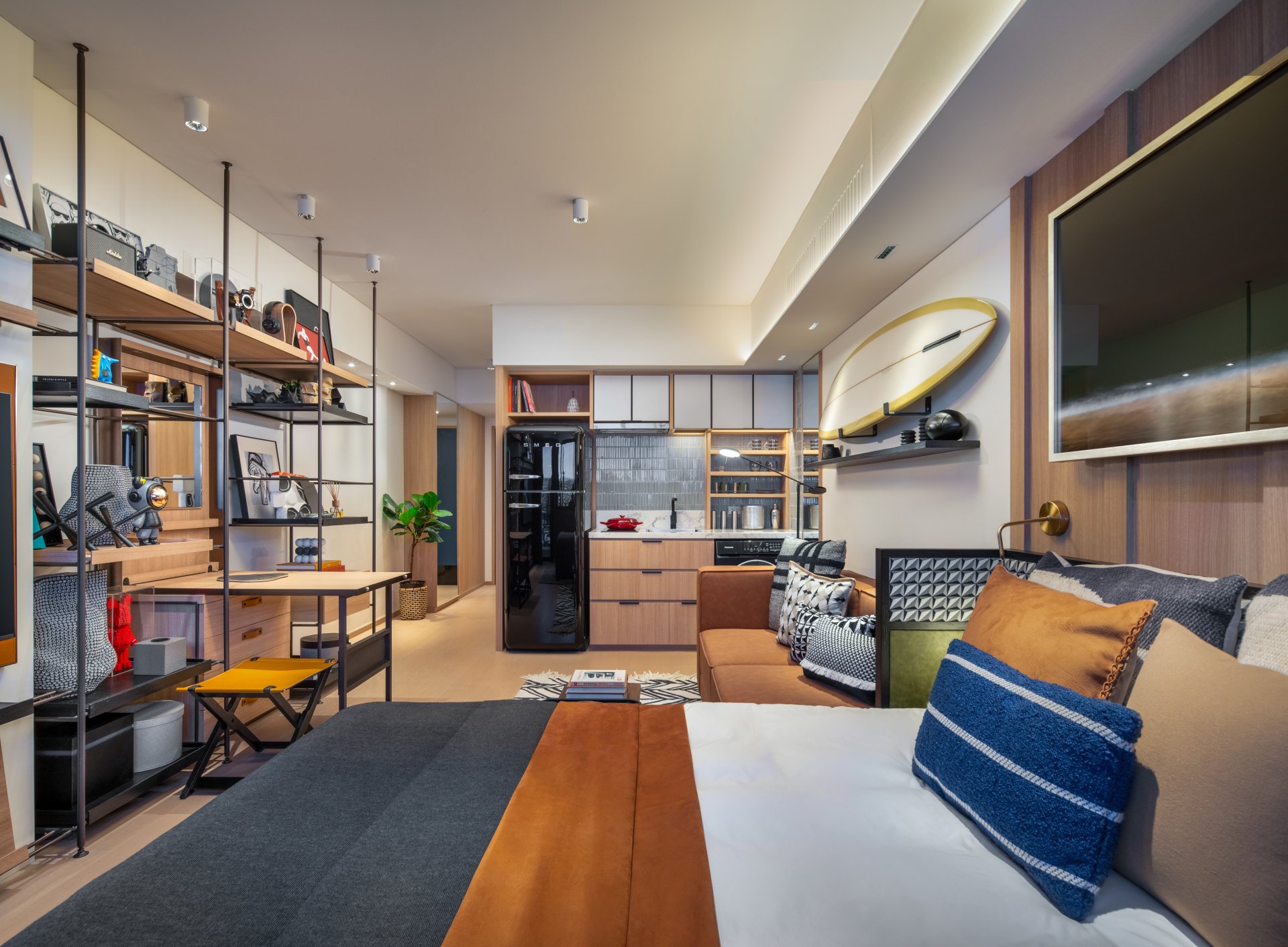 Laya studio unit interior render, alternate view