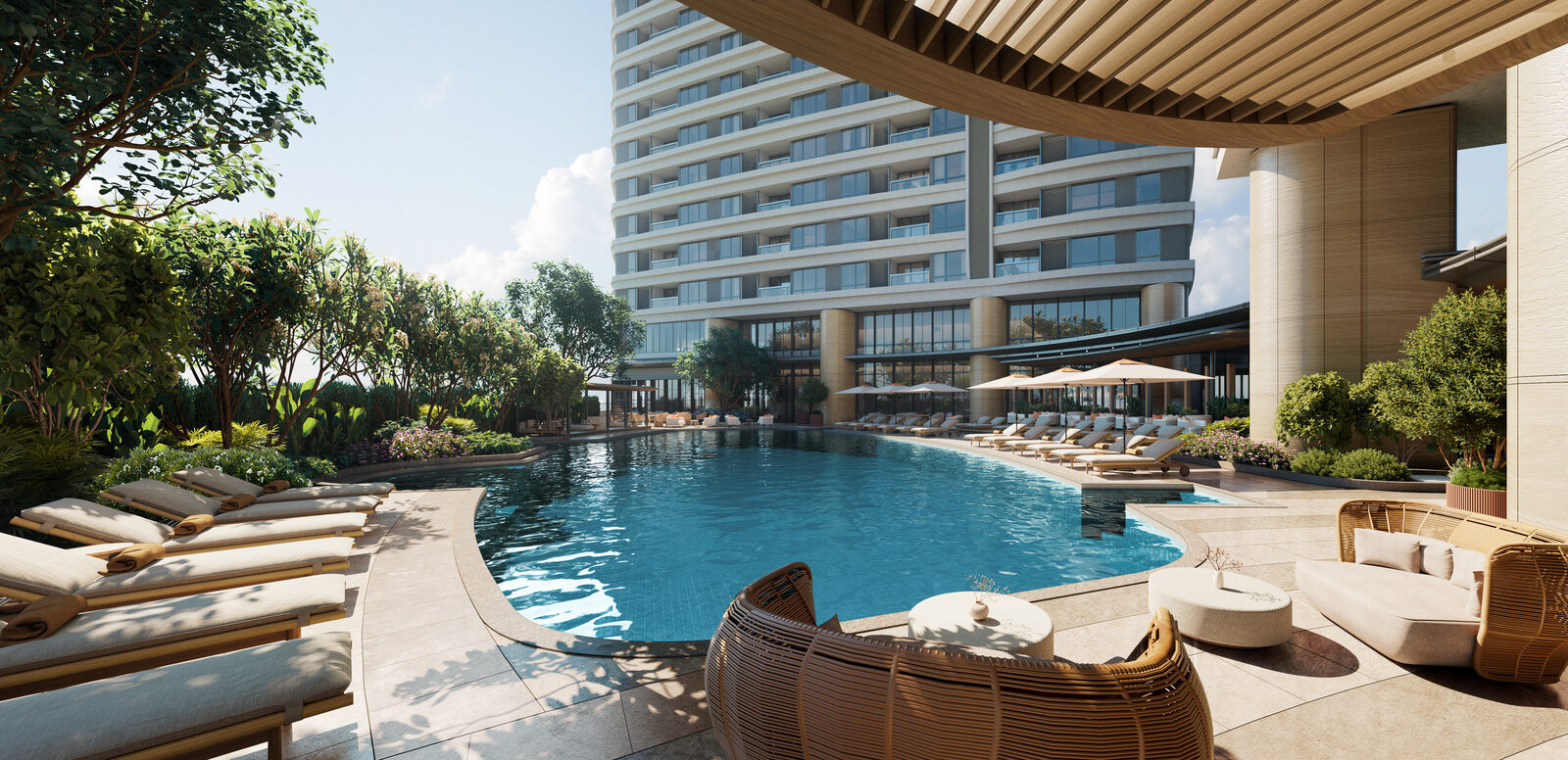 Shang Summit pool deck render