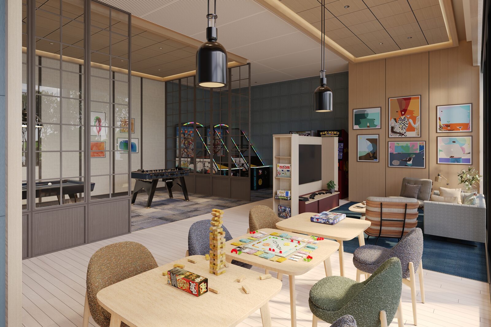 Shang Summit family game room render