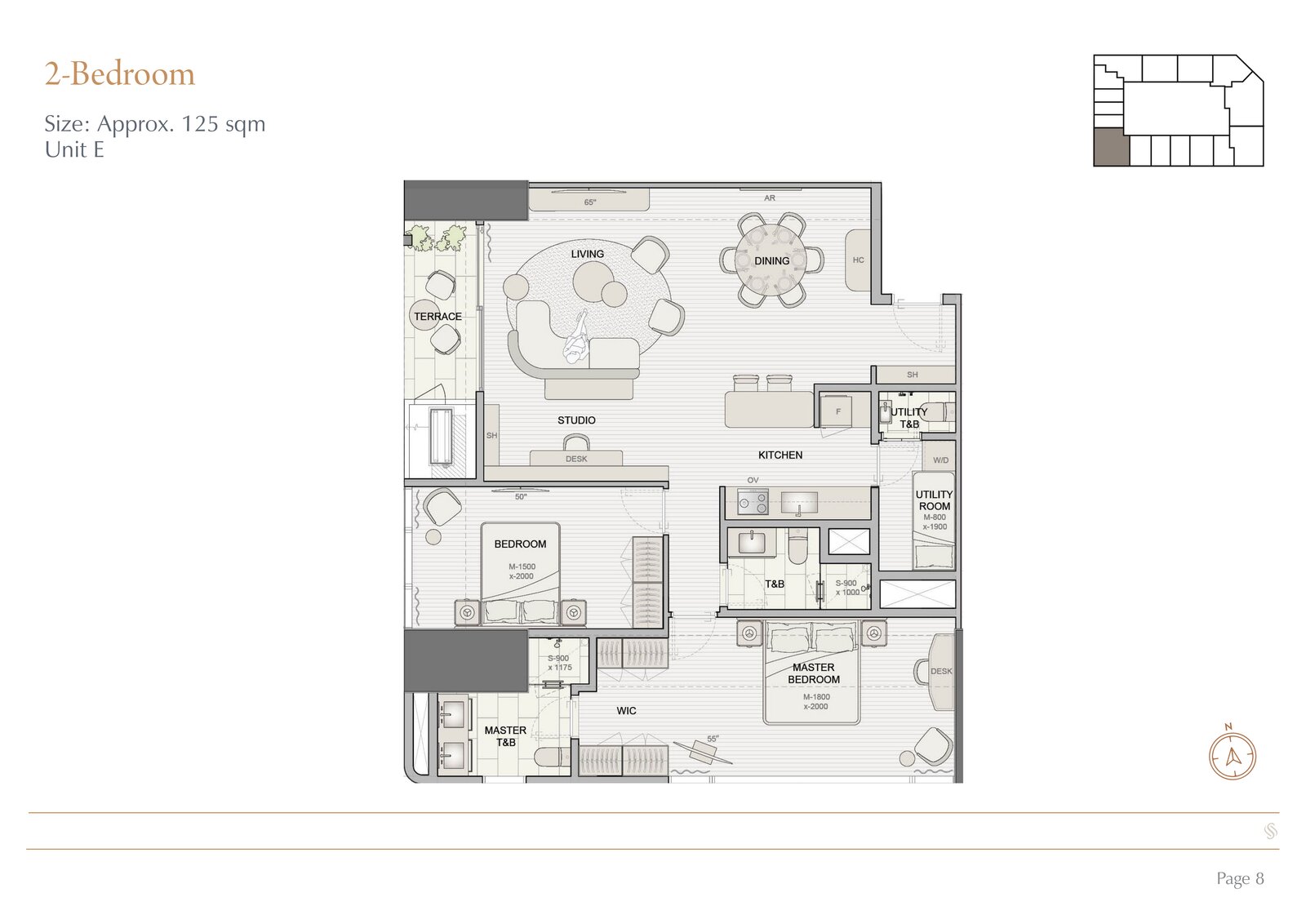 Shang Summit 2BR floor plan Unit E
