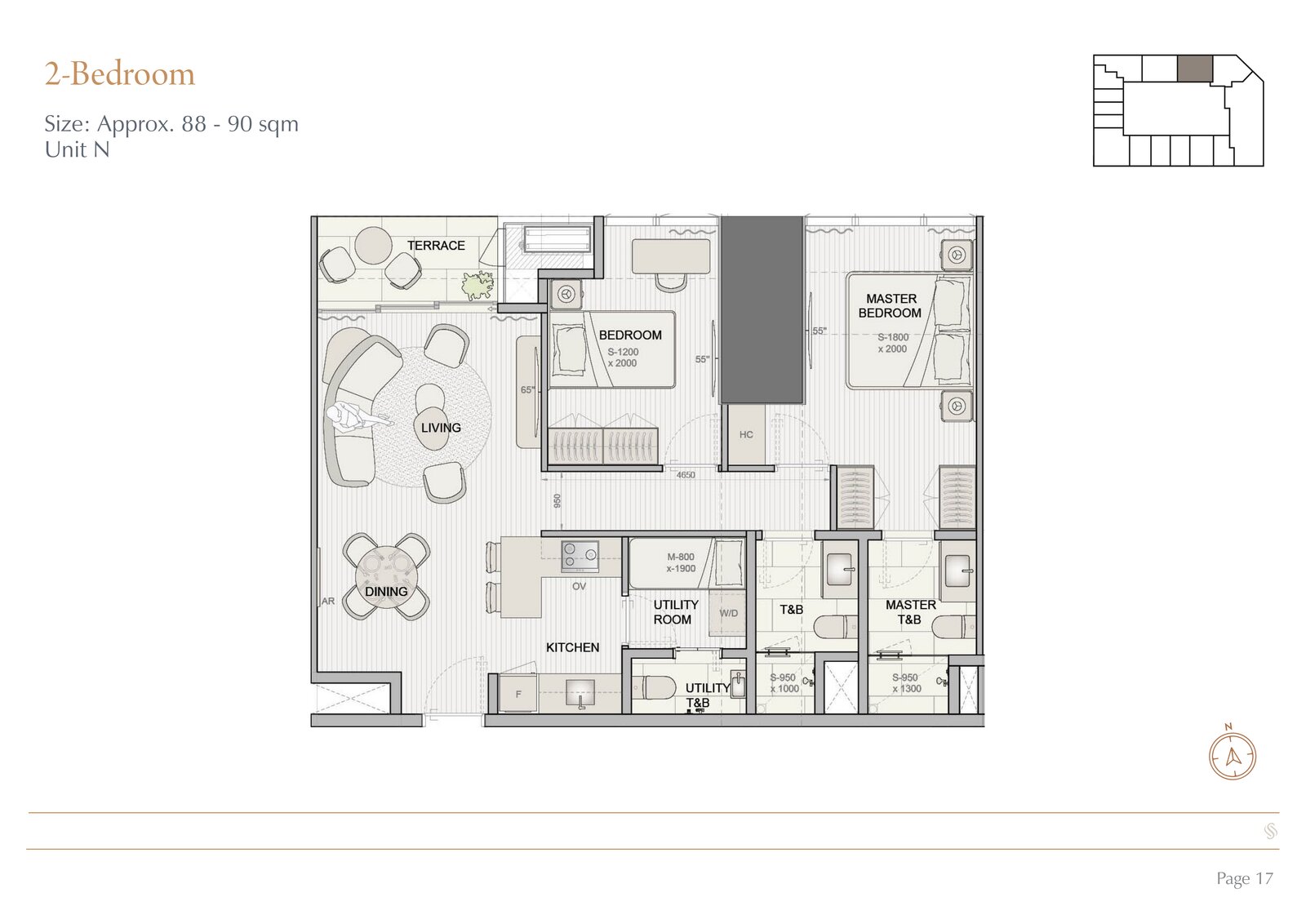 Shang Summit 2BR floor plan Unit N