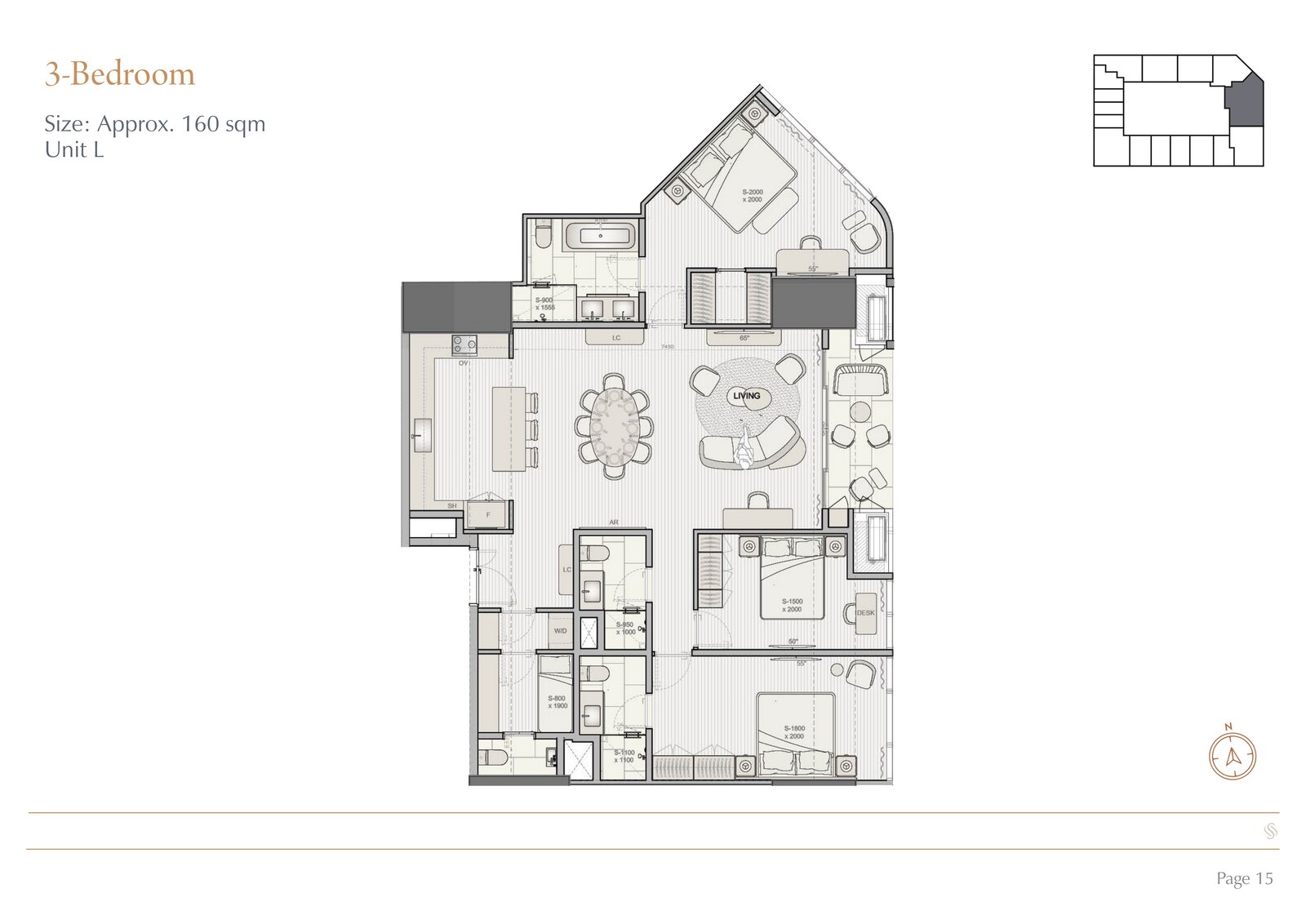 Shang Summit 3BR floor plan Unit L
