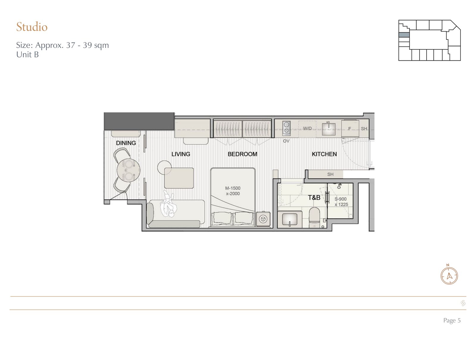 Shang Summit studio floor plan Unit B