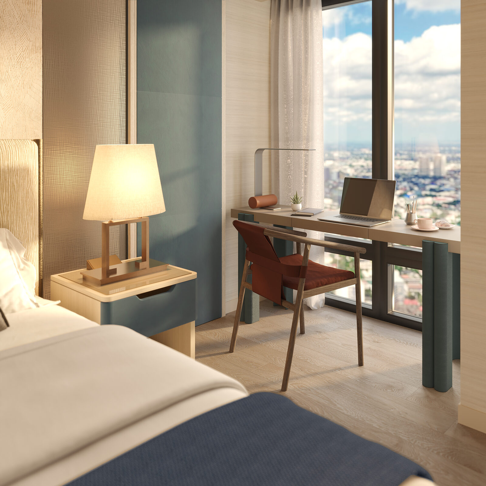 Shang Summit 1BR balcony render