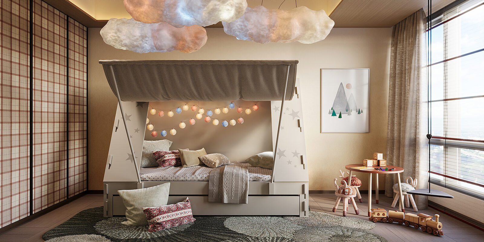 Shang Summit 2BR secondary bedroom render