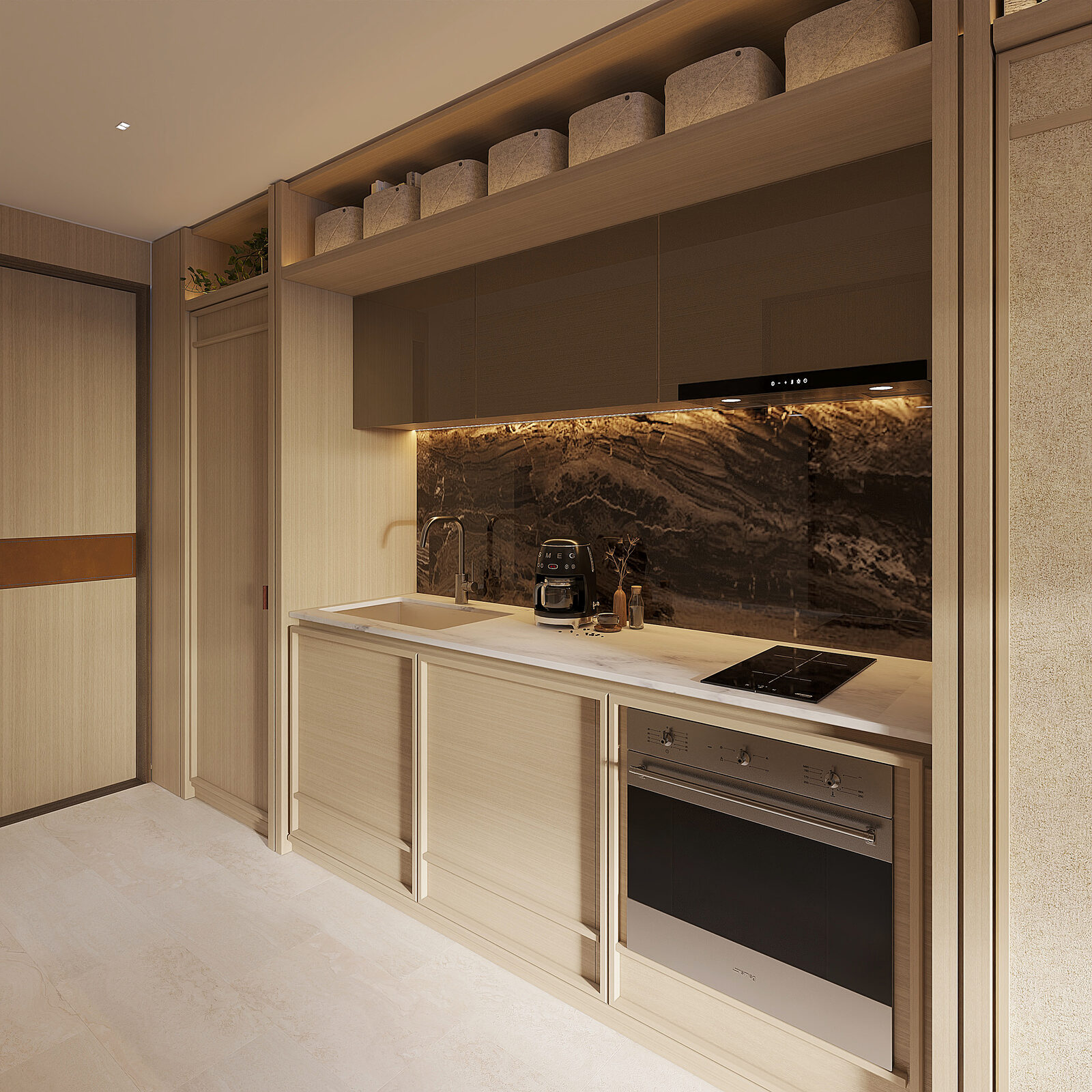 Shang Summit studio unit kitchen render