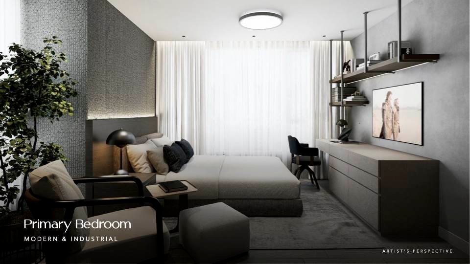 Primary bedroom, Modern and Industrial package