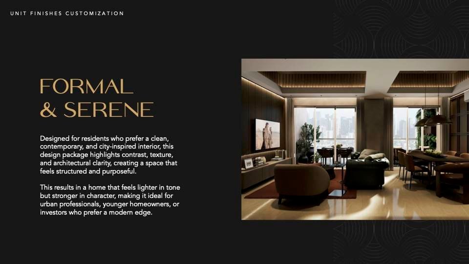 Formal and Serene design package render