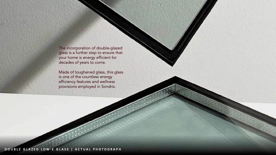 Double glazed low-e glass detail photo