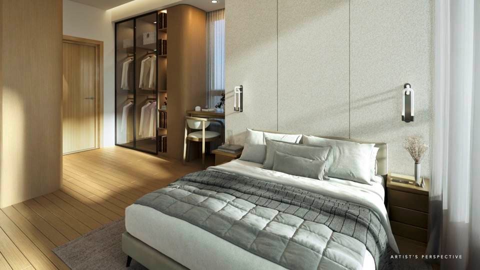 Bedroom with walk-in closet render